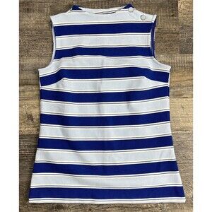 Talbots Sleeveless High Neck Tank Size XS Ribbed Wide Stripes Nautical Stretchy